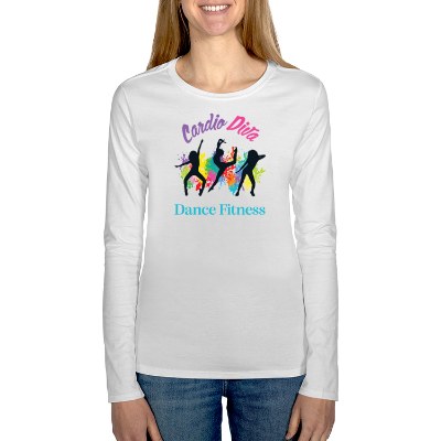 Full color customized logo on white long sleeve tee.