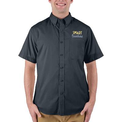 Grey button up full color custom shirt.