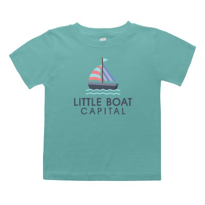 Custom full color logo on saltwater toddler tee.