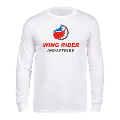 White customizable full color long sleeve t-shirt