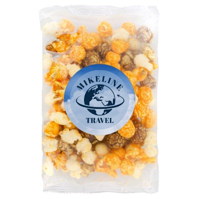 Clear plastic packet with a branded logo.
