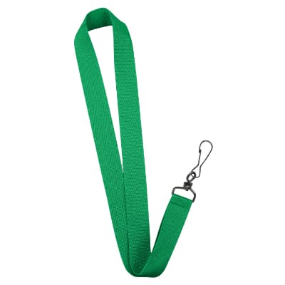1 inch electric blue grosgrain polyester blank lanyard with black j-hook.