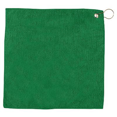 Square hemmed blank golf towel.