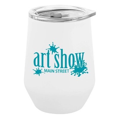 White wine tumbler with custom imprint.