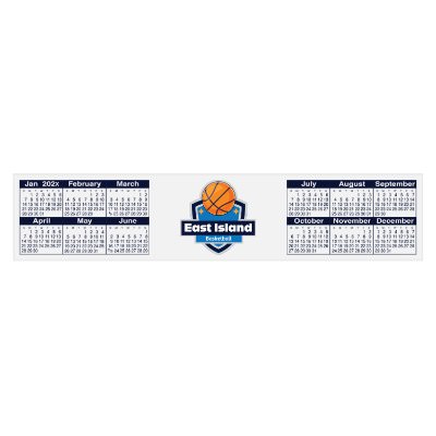 Rectangular large monitor calendar with promotional full color imprint.