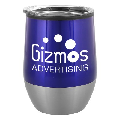 Royal wine tumbler with custom logo.