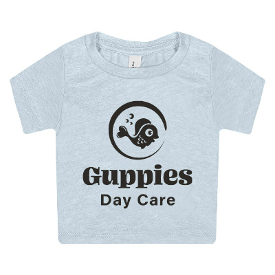 Ice blue triblend infant tee with custom logo.