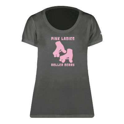Customizable logoed women's anthracite t-shirt.