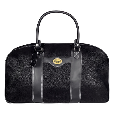 Black rolling bag with full-color logo.