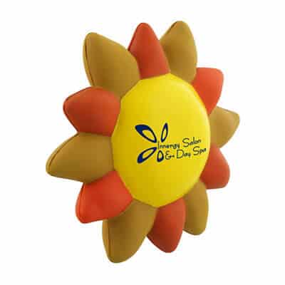 Foam sun stress ball with personalized logo.
