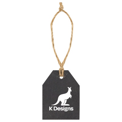 Black stone ornament with a custom imprint