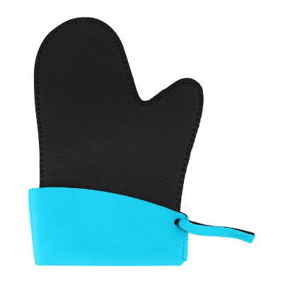 Blue neoprene oven mitt blank.