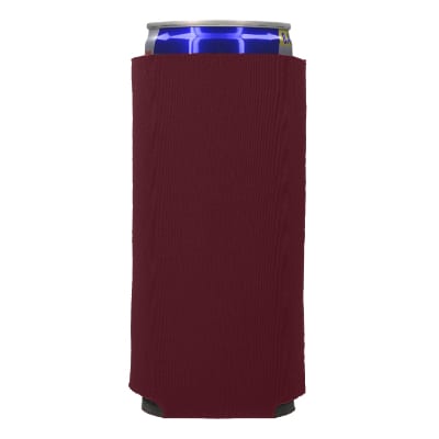 Foam maroon energy drink can cooler blank.