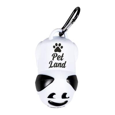 Puppy bag dispenser with custom imprint.
