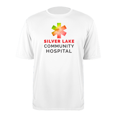 White personalized full color short sleeve t-shirt.