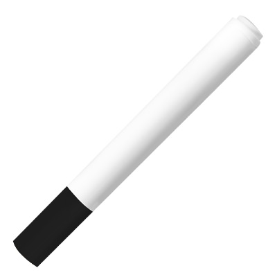 Blank white barrel washable marker.
