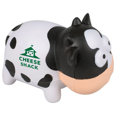 Cow squishy with a personalized imprint.