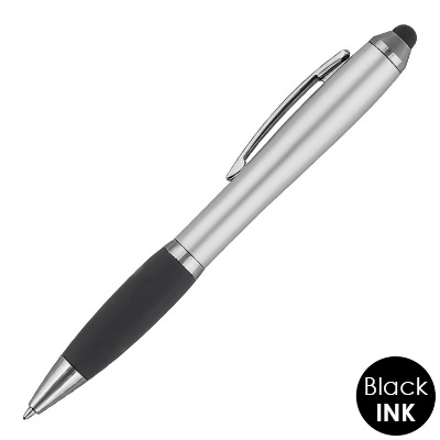 Solid color pen with chrome and black trim.