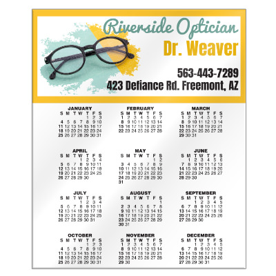7 x 8-1/2 inch magnet with full color imprint.