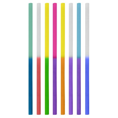 Plastic blue to purple mood altering straw blank.