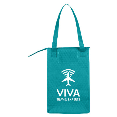 Polypropylene lime super snack lunch bag with branding.