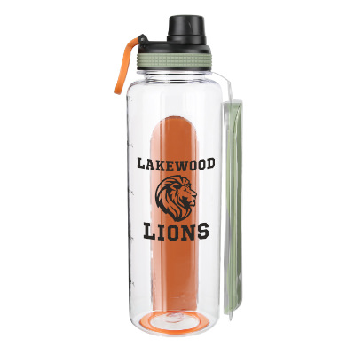 Plastic water bottle with custom logo in 40 oz.