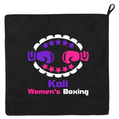Personalized colorful rally towel.