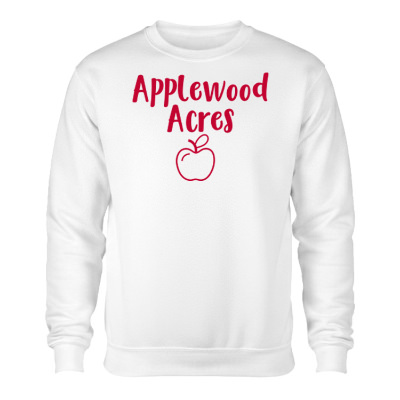 Custom white crew sweatshirt with logo.