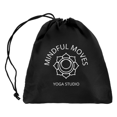 Black polyester with a personalized logo.