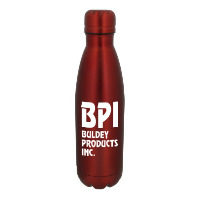 Copper gray water bottle with custom logo in 17 ounces.