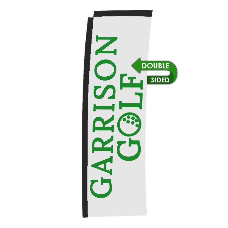 10-ft. double-sided replacement flag with custom logo.