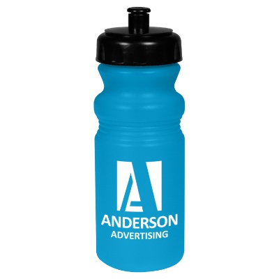 Plastic yellow to green sun shifting bottle with custom logo and push pull cap in 20 ounces.