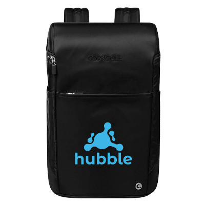 Black nylon cooler with a branded logo.