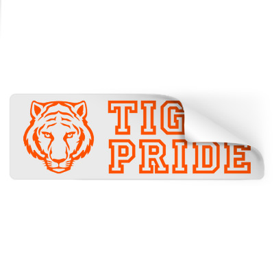 6x2 inch rectangle sticker with custom imprint.