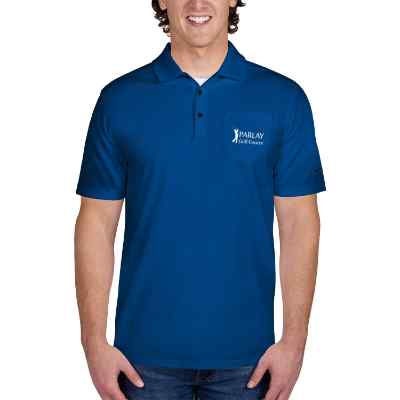Customized blue micro pique 2.0 pocket polo