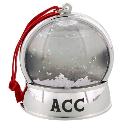 Silver metal ornament with a personalized imprint