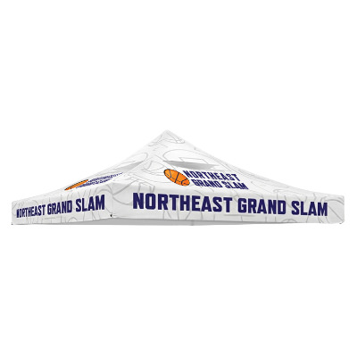 Full-color 10-ft. vented tent canopy with custom imprint.