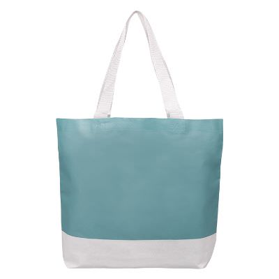 Laminated polypropylene royal blue charisma tote blank.