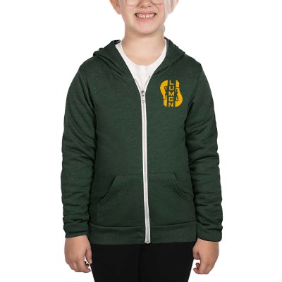 Youth green custom imprinted sweatshirt.
