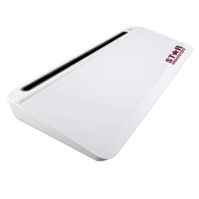 White whiteboard desk caddy with custom one color logo.