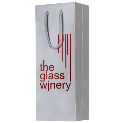 Matte paper classic wine eurotote with foil stamp.