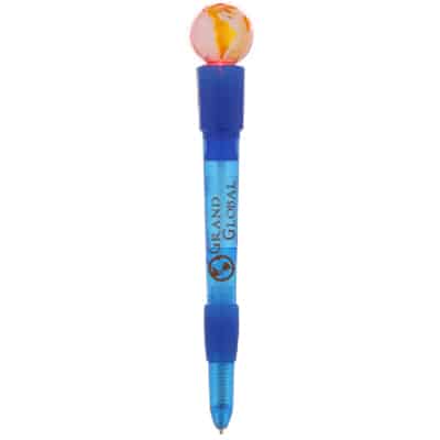 Plastic light up earth topper pen.