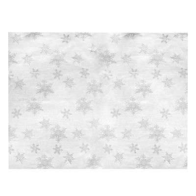 Blank silver snowflake tissue paper.