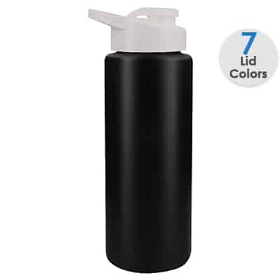 Plastic green water bottle blank and snap lid in 32 ounces.