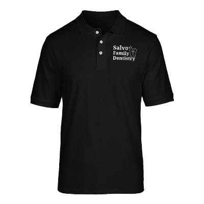 Personalized black men's easy blend polo