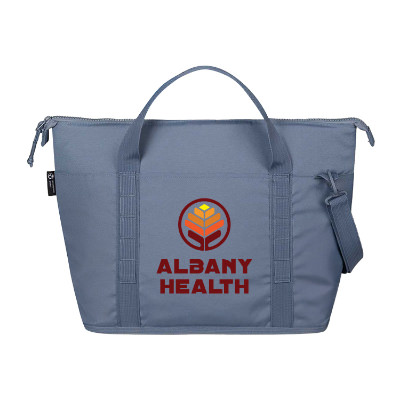 Basalt polyester cooler with a customized logo.