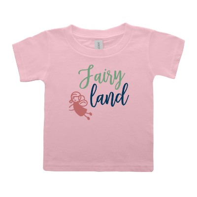 Personalized light pink toddler t-shirt with full color imprint.
