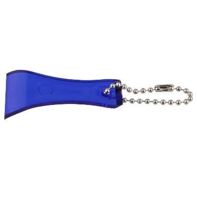 Plastic translucent green bead chain lottery scratcher keychain blank.