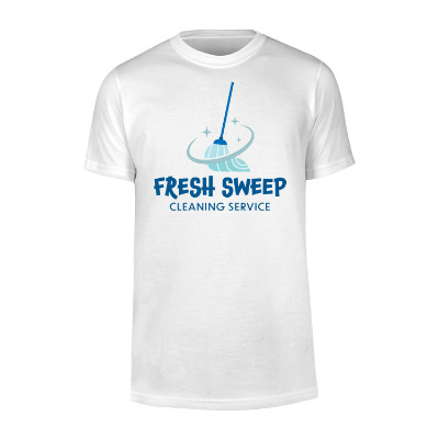 Personalized white unisex t-shirt with full color logo.
