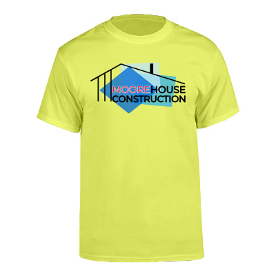 Custom safety green full color printed shirt.